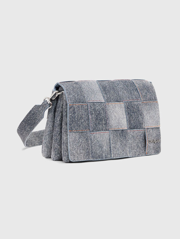 Crossbody bag with woven denim texture - 4