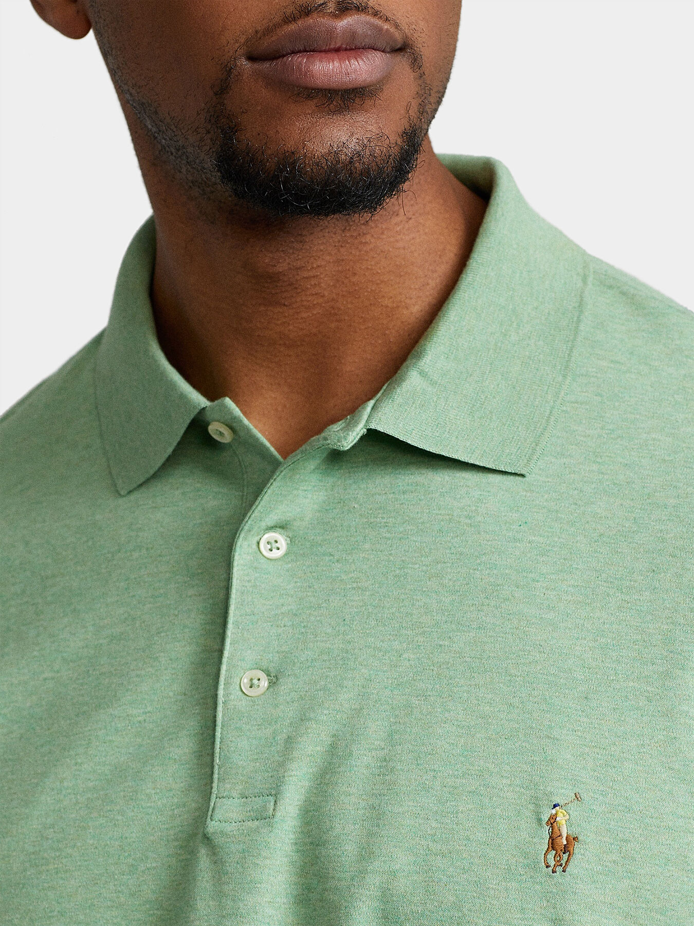 Polo shirt in green color with logo brand POLO RALPH LAUREN