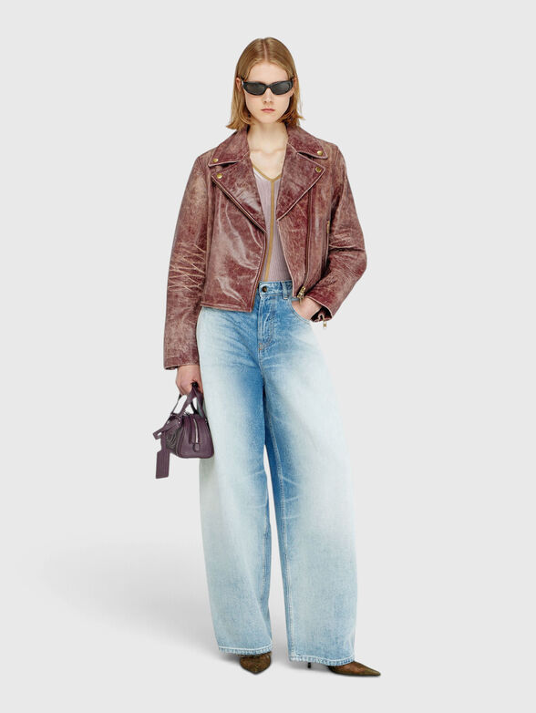 Brown leather jacket - 2