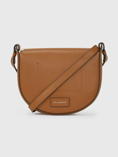 Leather crossbody bag with logo accent - 3
