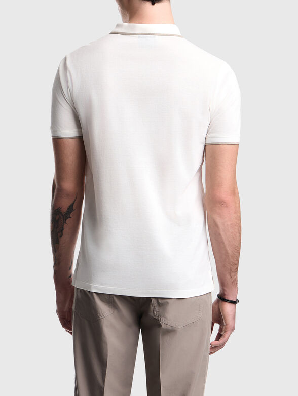 Cotton polo shirt with a V-neck  - 3