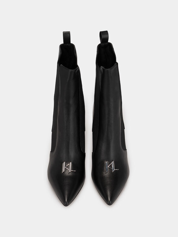 DEBUT leather ankle boots with accent logo detail - 6