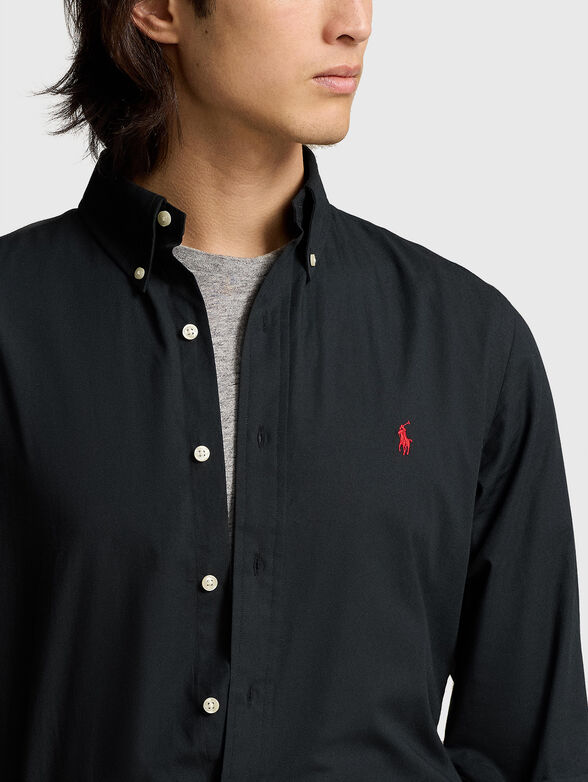 Cotton blend black shirt - 4