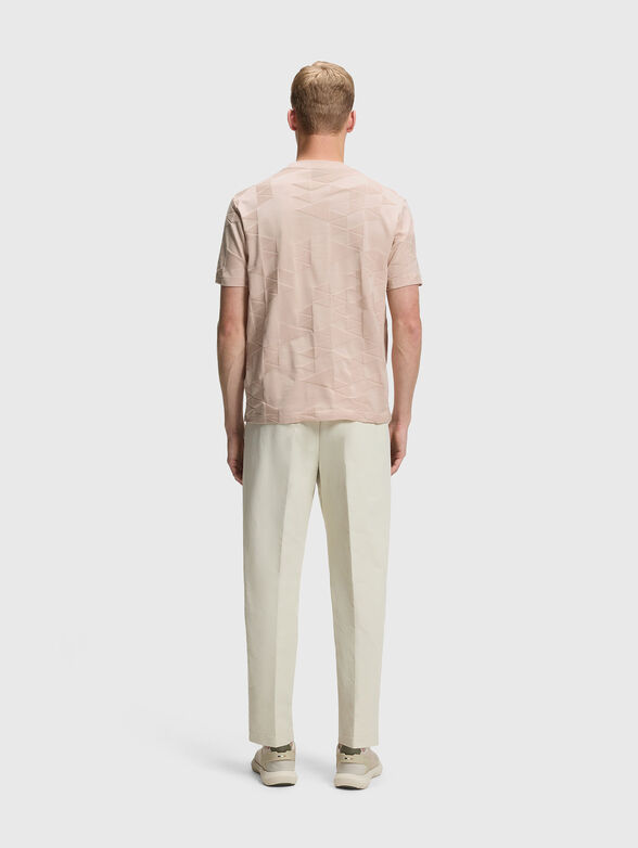 Cotton T-shirt with textured pattern - 3