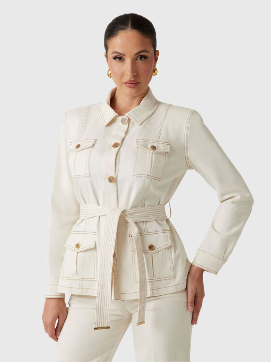 NAOMI denim jacket with accent stitching - 1