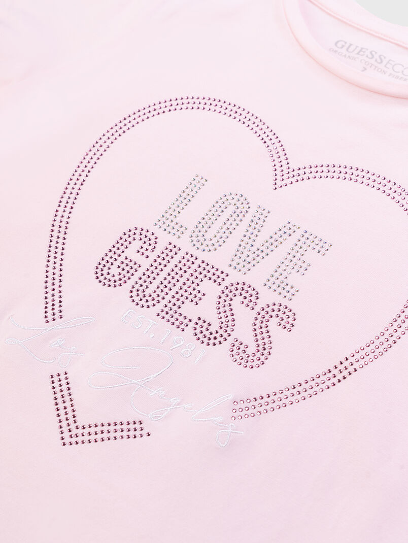 T-shirt with rhinestones and embroidery - 3