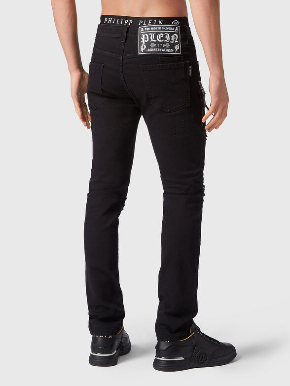 Black jeans with accent zips and patches - 2