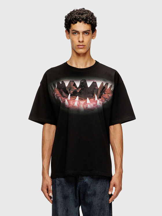 Оувърсайз тениска T-BOXT-T21 с акцентен принт - 1