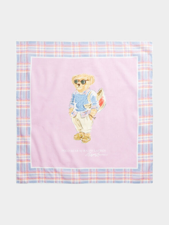Pink scarf with Polo Bear logo print - 1