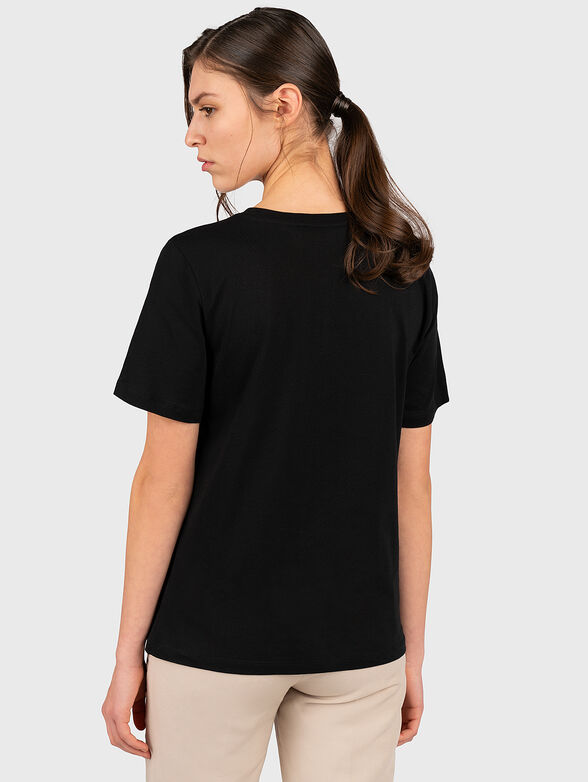 Black T-shirt with multicolor logo print - 3