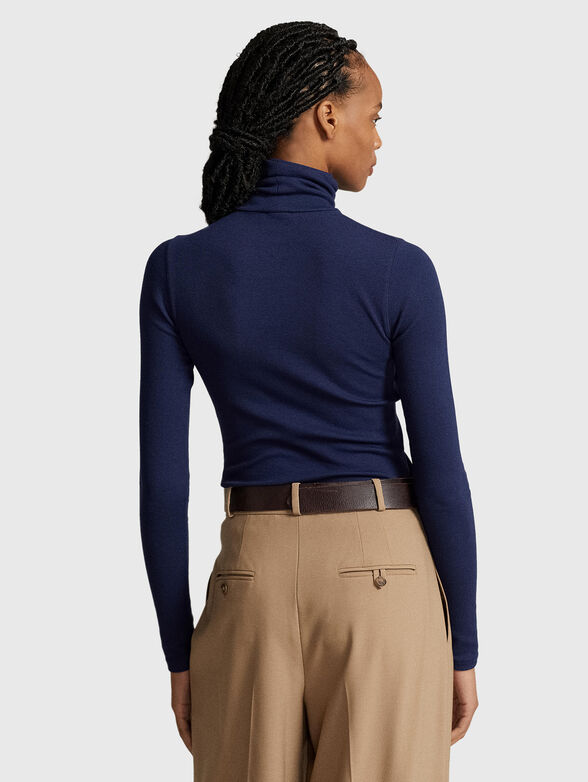 Dark blue sweater with turtleneck collar - 3