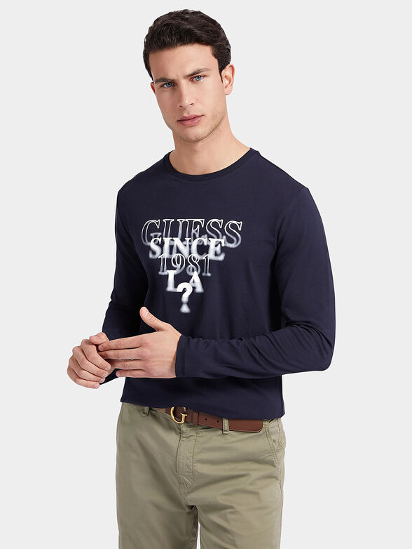 BLURRY cotton navy blue blouse - 1