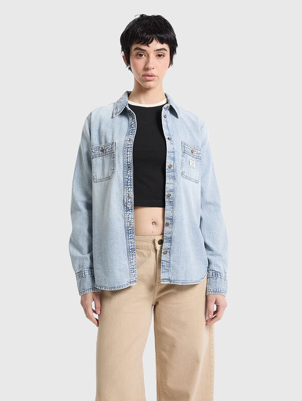 Denim shirt with buttons - 0
