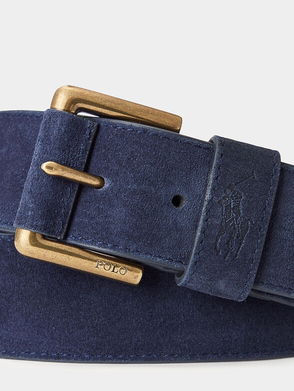 Blue leather belt - 2