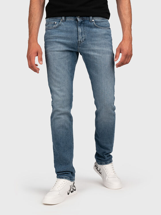 Blue slim jeans with washed effect - 1