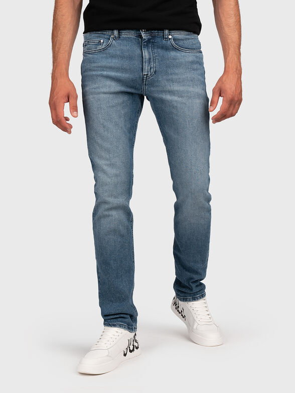 Blue slim jeans with washed effect - 1