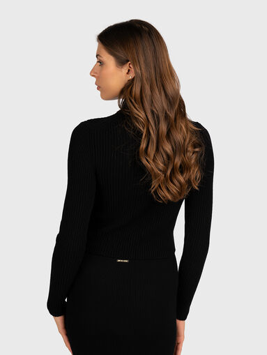 Black turtleneck sweater with logo accent - 3
