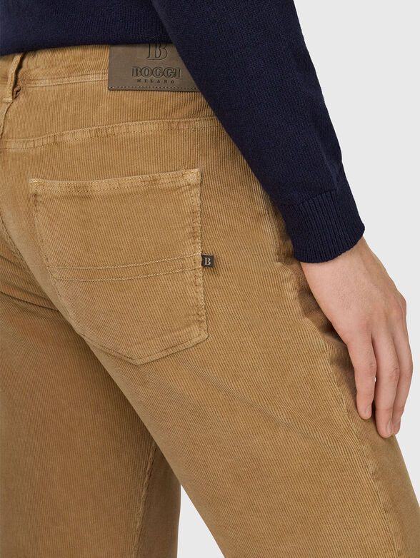 Corduroy pants with logo patch - 3