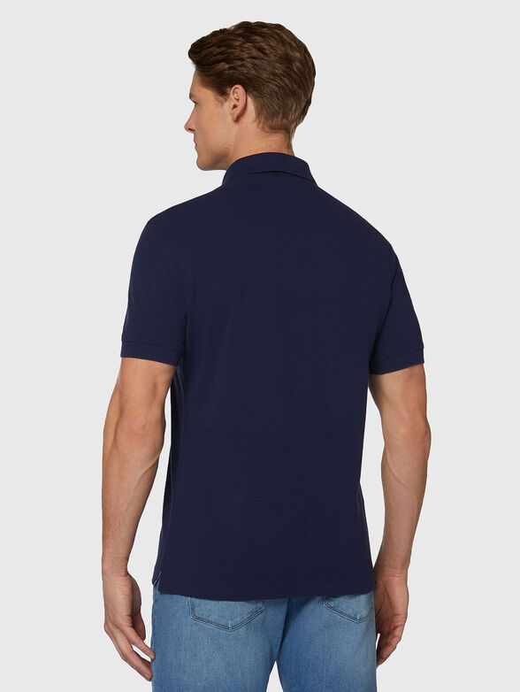 Cotton polo shirt in dark blue - 3