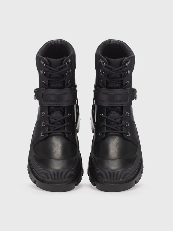 TREKKA black leather boots - 6