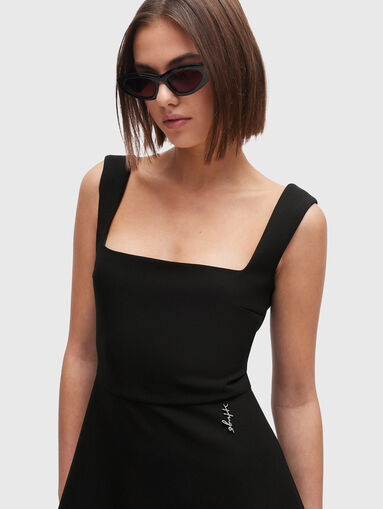 Mini dress with metallic logo detail - 2