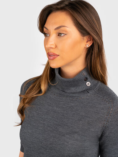 Sweater with short sleeves and polo collar - 5