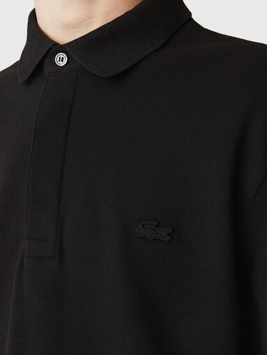 Black polo-shirt with long sleeves - 4