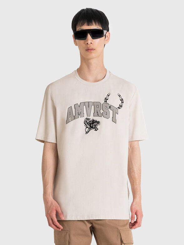 T-shirt with accent lettering and print - 1