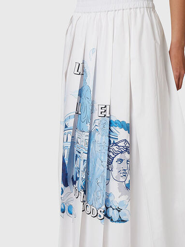 White pleated skirt with art print - 4