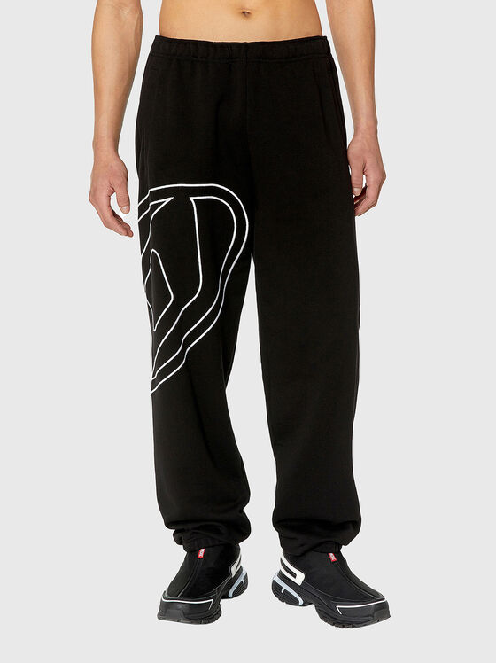 Панталон  с бродирано лого в черно - 1