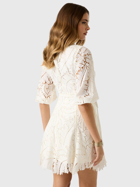 Mini dress with embroidery and belt - 2