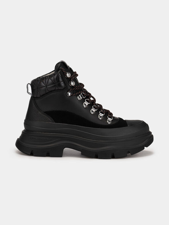 LUNA black ankle boots with ties - 1