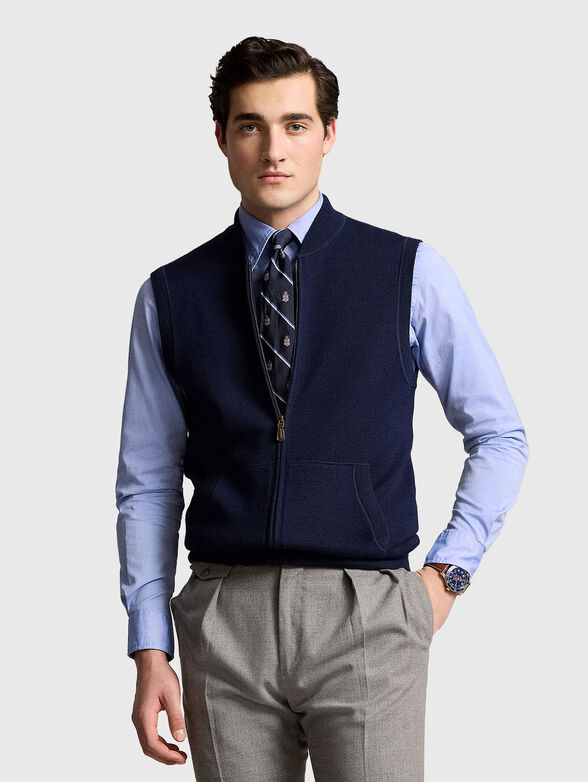 Wool vest with zip - 0