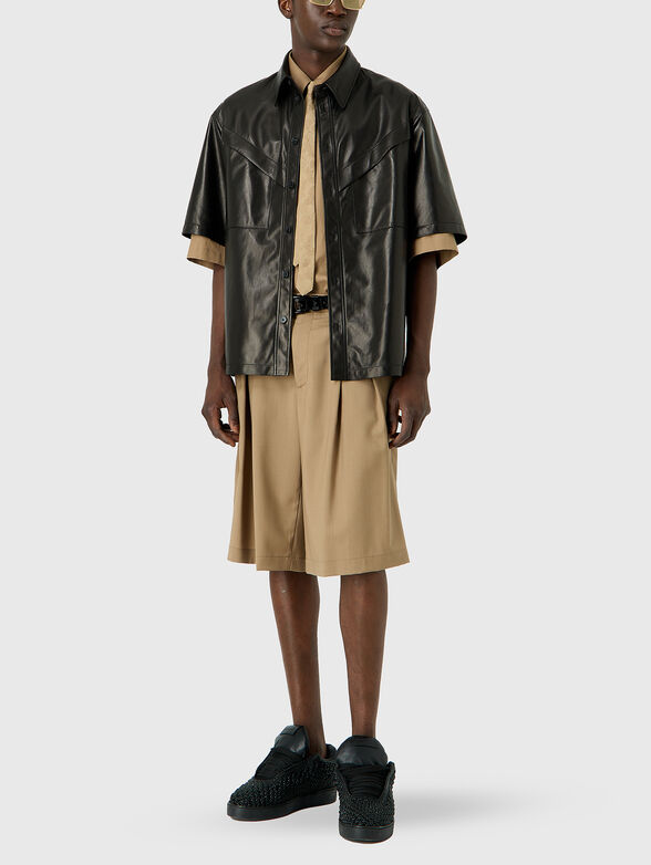 Short sleeve shirt in leather - 2