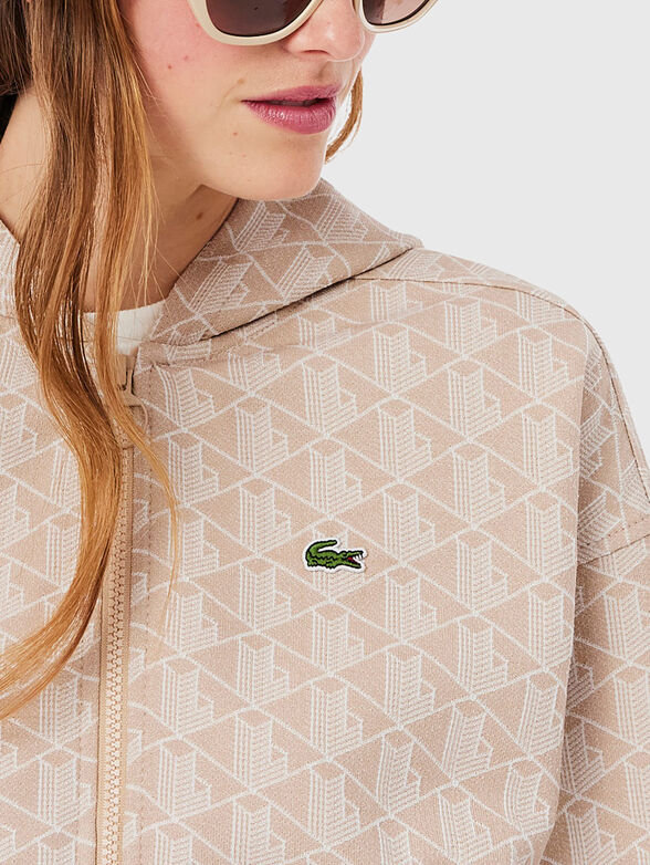 Sweatshirt with monogram logo print in brown - 3