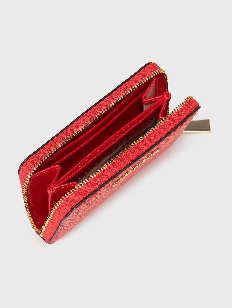 Leather wallet in red - 3