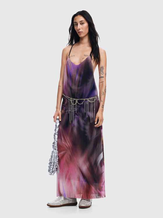 Плисирана рокля с флорален принт - 1