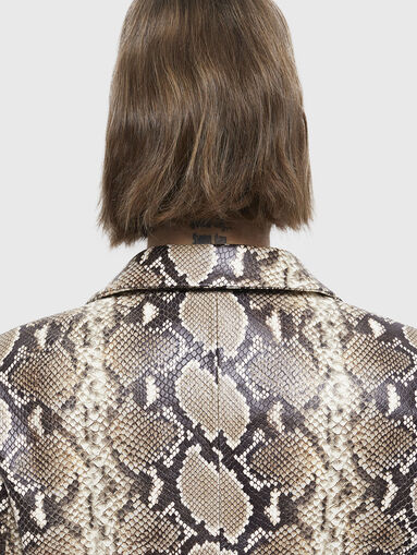 Snakeskin-effect leather jacket - 4