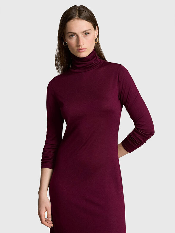 Dress with polo collar in wool blend - 4