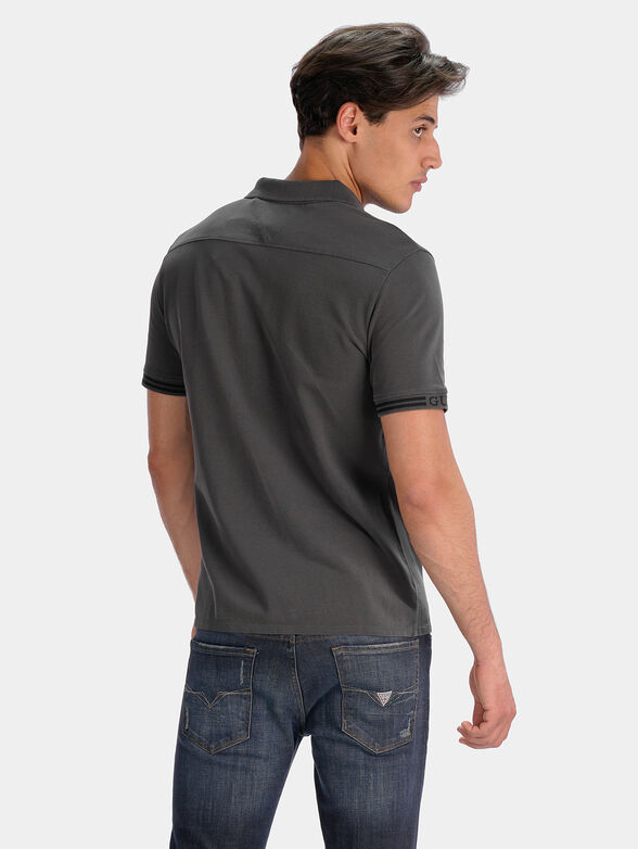 CRAIG Grey polo-shirt with logo accent on the sleeves - 2