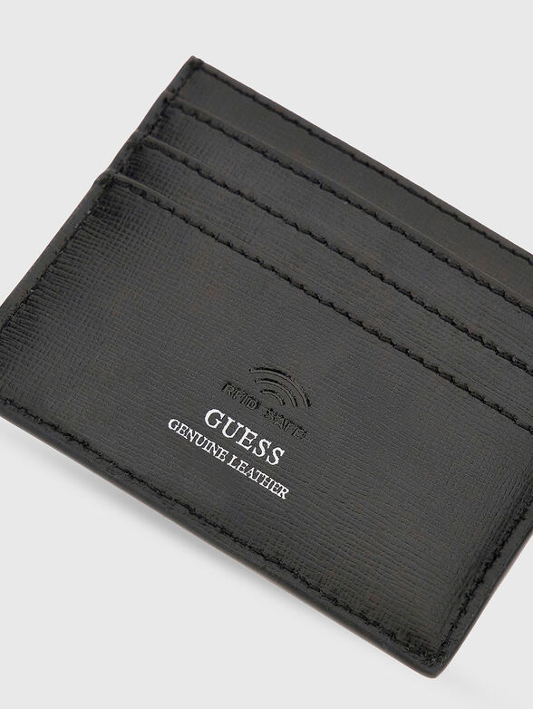 Leather card holder with saffiano effect - 3