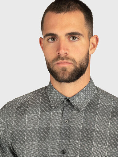 Checkered shirt with monogram print - 5