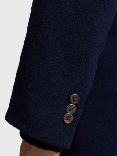 Navy single breasted coat - 5
