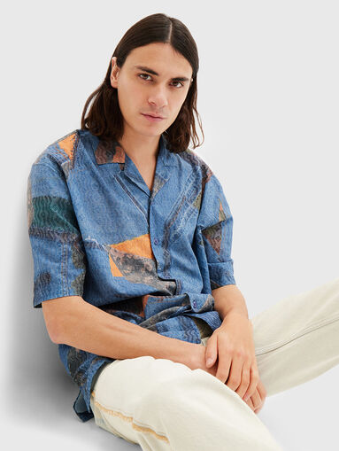 FERDY blue shirt with short sleeve - 4