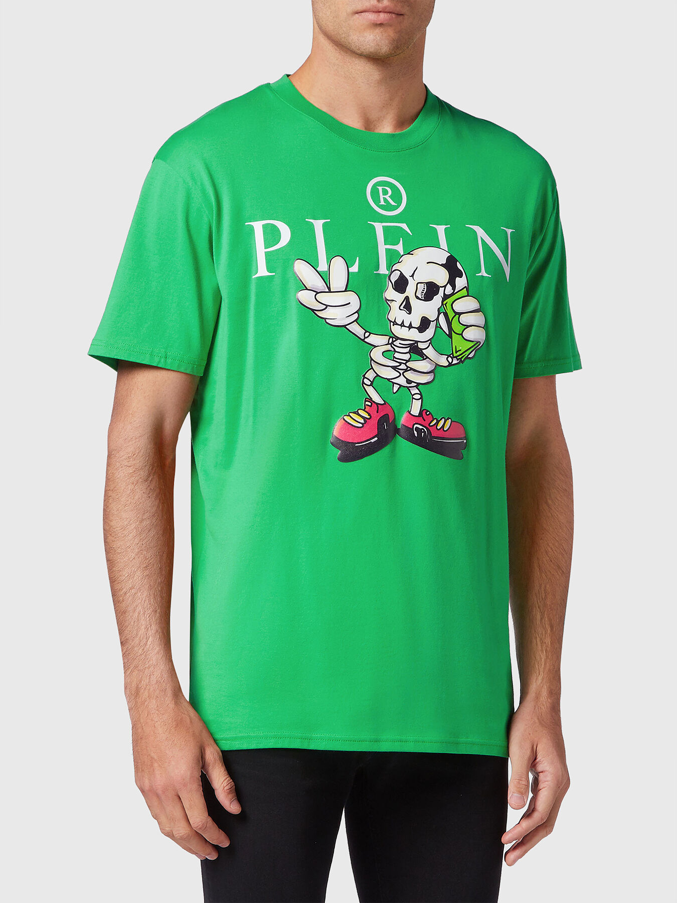 Philipp plein t shirt green skull top