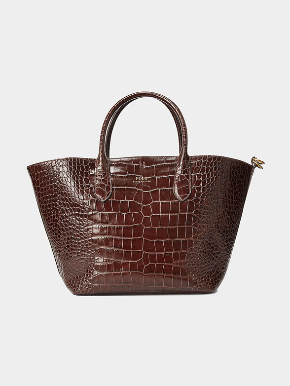 Leather shopper in brown color - 1