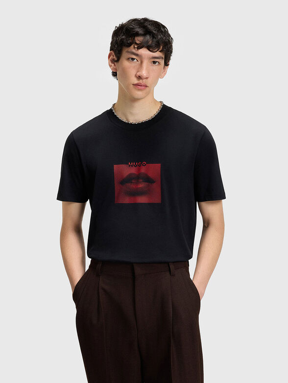 Cotton T-shirt with accent print - 1