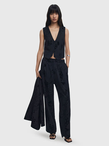 Flocked floral pants - 5