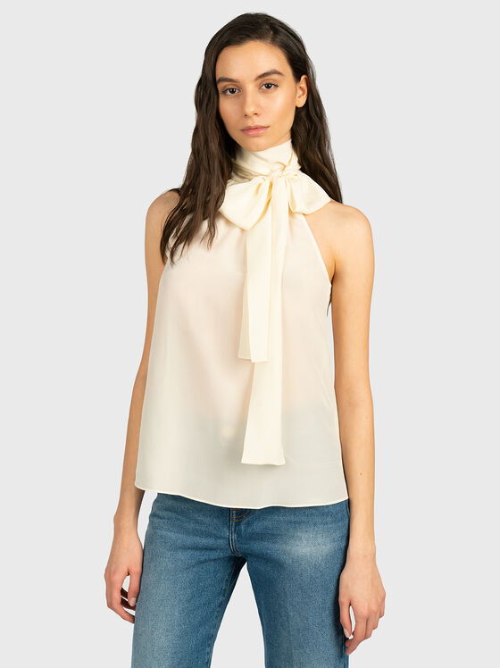 Silk top with ribbon - 1