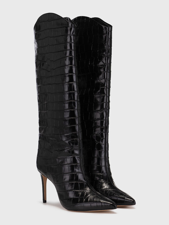 MARYANA brown croc-effect boots - 2